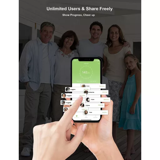 Cântar inteligent Healthkeep pentru compoziția corporală cu Bluetooth - Aplicație, Măsurare grăsime corporală, IMC, Masă musculară, Cântar digital pentru persoane, Negru