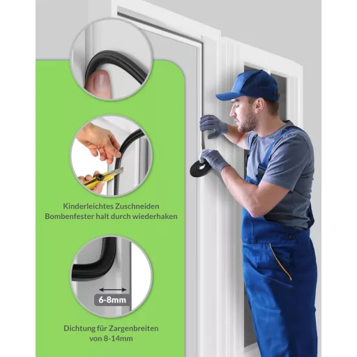 RELAWI Garnitură etanșare ferestre și uși TPE 5m cu izolare fonică și termică