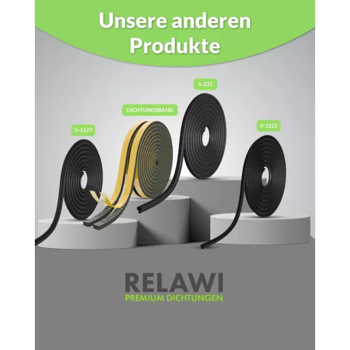 RELAWI Garnitură de etanșare pentru ferestre și uși, TPE, 5m, fonoizolantă, pentru izolare termică