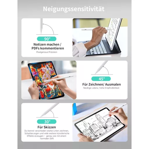 MEKO Stylus Toll Apple iPad 2018-2025 Modellekhez - Gyorstöltés, Tenyérérzékelés és Dőlésérzékenység - iPad Pro/Air/Mini Kompatibilis