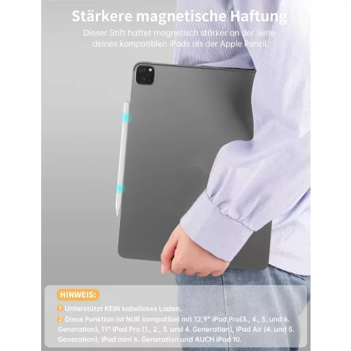 MEKO Stylus Toll Apple iPad 2018-2025 Modellekhez - Gyorstöltés, Tenyérérzékelés és Dőlésérzékenység - iPad Pro/Air/Mini Kompatibilis
