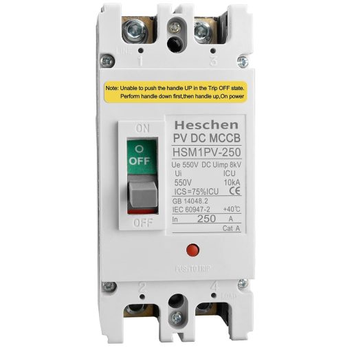 Întrerupător automat pentru circuite fotovoltaice Heschen DC 250A, 550V pentru sisteme solare