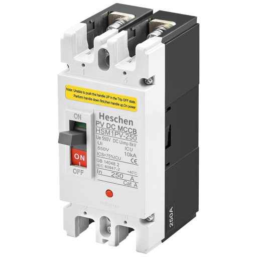 Întrerupător automat pentru circuite fotovoltaice Heschen DC 250A, 550V pentru sisteme solare