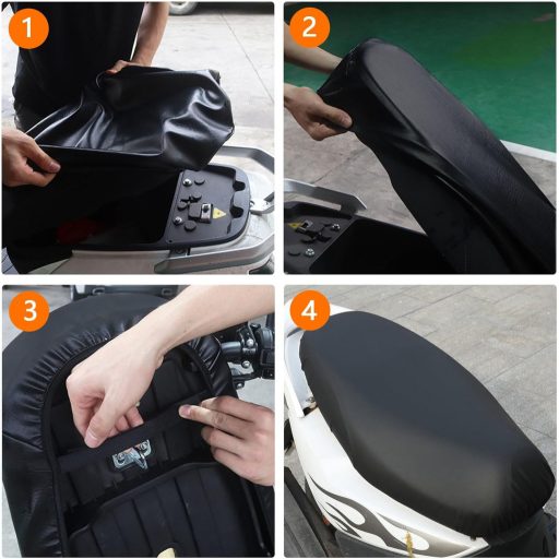 Husă de protecție impermeabilă din piele pentru șaua motocicletei/scuterului, universală DAWRIS