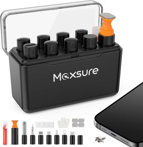 Maxsure 12-in-1 iPhone Tisztítókészlet - Multifunkciós Eszköz Lightning Port, Hangszóró és Fülhallgató Tisztításához - Mobiltelefon Ápol