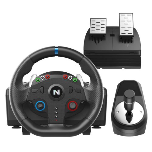 NITHO Drive Pro ONE Volan Simulator de Curse cu Pedale și Schimbător, Volan de Jocuri PC fără Punct Mort de 270 Grade pentru Jocuri de Simulare Windows