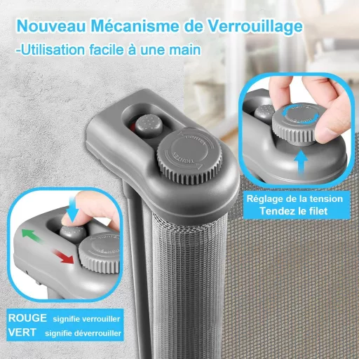 Poartă de siguranță Wodondog pentru scări, extensibilă până la 118cm, ușă cu plasă, protecție bebeluși