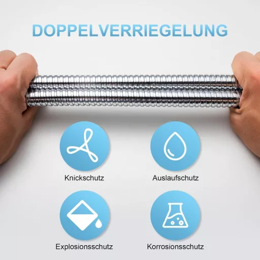 OFFO Crijevo za tuš 1.6m Nehrđajući čelik Zaštita od uvijanja Visoki tlak Bez curenja