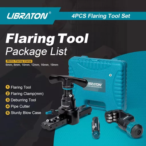 LIBRATON Klíma Tágító Szerszám 6-19mm Réz és Alumínium Csőhöz Csővágóval
