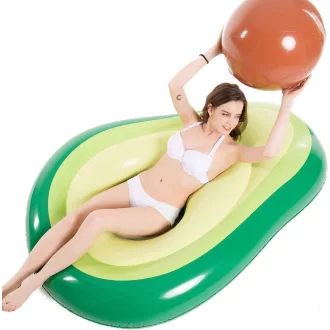   LATERN Óriás Felfújható Avokádó Úszógumi 165cm Medence Strand Parti Felfújható Lounge