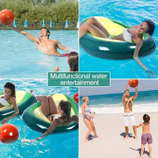 LATERN Óriás Felfújható Avokádó Úszógumi 165cm Medence Strand Parti Felfújható Lounge