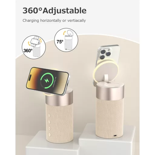 Bluetooth reproduktor COLSUR s bezdrôtovou nabíjačkou a nočným svetlom 2 v 1