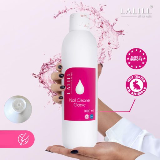 Set Degresant Unghii LALILL 1000ml - Lichid de Curățare Unghii Artificiale cu 1000 Bucăți Dischete Celulozice, pentru Gel Lac și Unghii Hibrid
