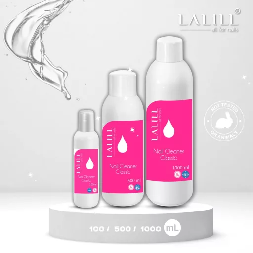 Set Degresant Unghii LALILL 1000ml - Lichid de Curățare Unghii Artificiale cu 1000 Bucăți Dischete Celulozice, pentru Gel Lac și Unghii Hibrid