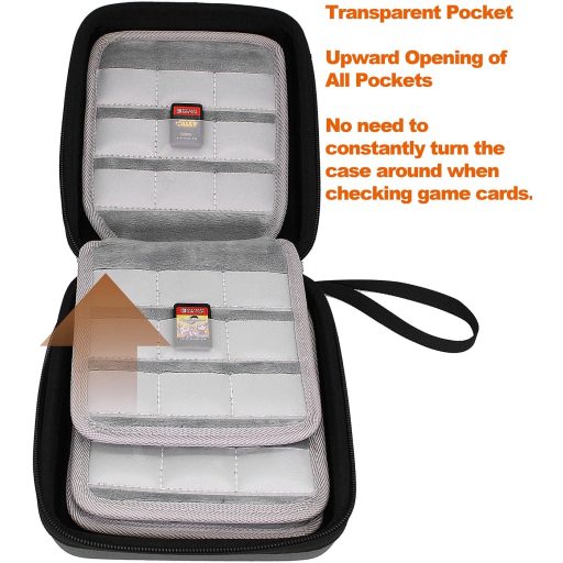 DBCOAST Kutija za pohranu igara za Nintendo Switch - Kapacitet 72 igraće kartice, prozirno kućište - Izdržljiv EVA materijal - Siva