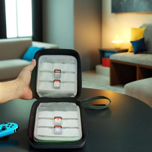 DBCOAST Kutija za pohranu igara za Nintendo Switch - Kapacitet 72 igraće kartice, prozirno kućište - Izdržljiv EVA materijal - Siva