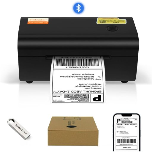 Yinleader 4x6 Bluetooth Termal Címkenyomtató DHL, Amazon, FedEx, UPS Kompatibilis