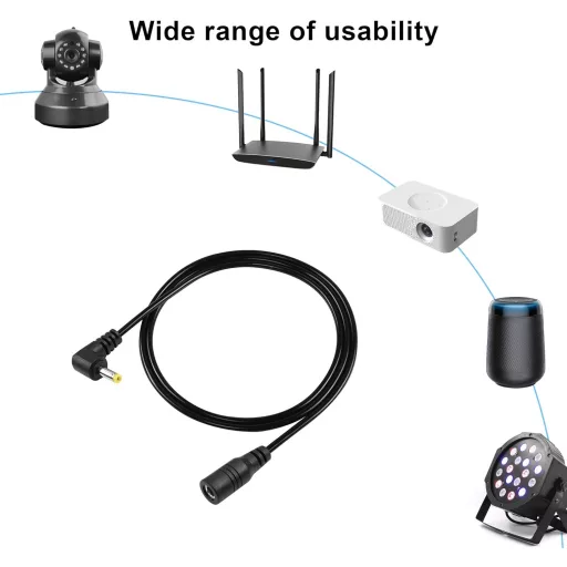 GINTOOYUN DC4017 Tápkábel Hosszabbító 1,5m - 90 Fokos DC 4.0x1.7mm Csatlakozó PSP, Kamera, Elektromos Fogkefe Készülékekhez