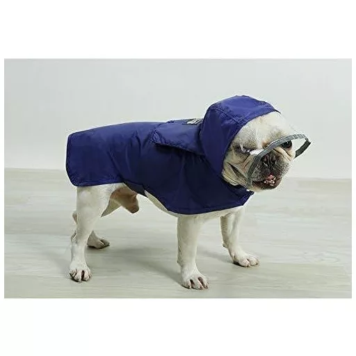 Könnyű, Vízálló, Hordozható Kutya Esőkabát fényvisszaverő anyaggal, Kék XS méretben Újracsomagolt termék