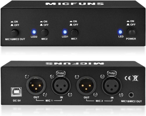 MC2 2 csatornás fantomtáp kondenzátormikrofonokhoz, 3,5mm-es audiokábellel