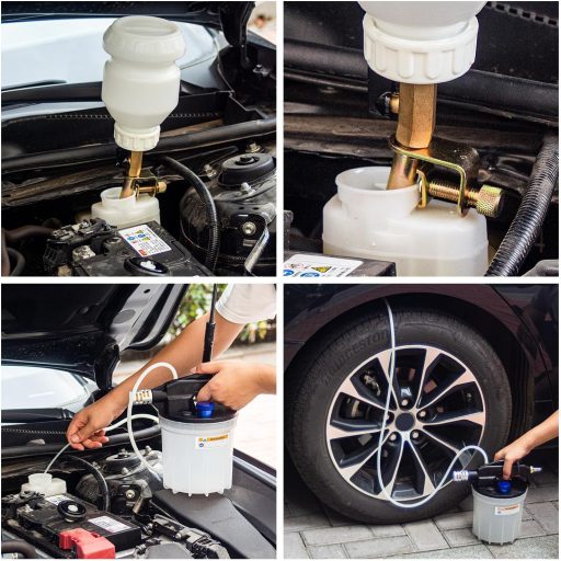 GOTLUCK Féktöltő Légnyomásos 2L Fékvédelem Szilikon Csővel és Adapter Készlet