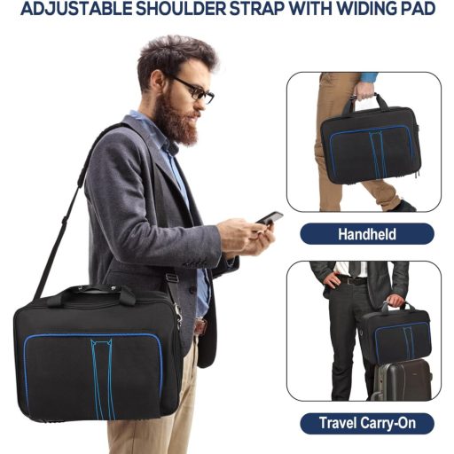 HUIJUTCHEN PS5 hordtáska vízálló kék konzol és kontroller tárolóhoz