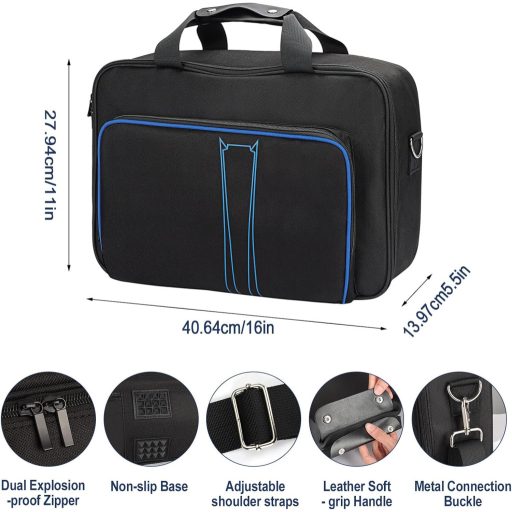 HUIJUTCHEN PS5 hordtáska vízálló kék konzol és kontroller tárolóhoz