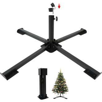   SYITCUN Fém Karácsonyfa Állvány Összecsukható 60-280 cm Univerzális Tartó 50 kg