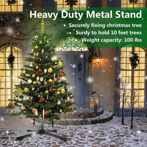 SYITCUN Fém Karácsonyfa Állvány Összecsukható 60-280 cm Univerzális Tartó 50 kg