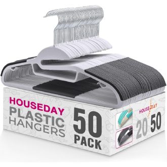   HOUSE DAY 50 db Szürke Ruhaakasztó Csúszásmentes Gumírozott Sávval