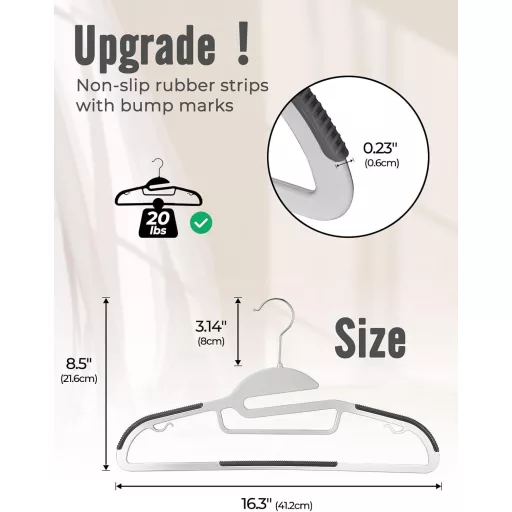 HOUSE DAY 50 ks sivých ramienok na šaty s protišmykovým pogumovaným pásikom