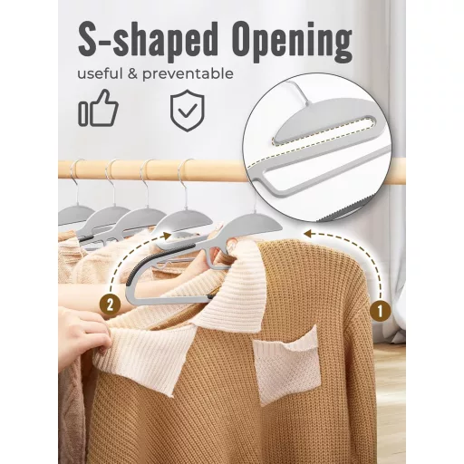 HOUSE DAY 50 ks sivých ramienok na šaty s protišmykovým pogumovaným pásikom