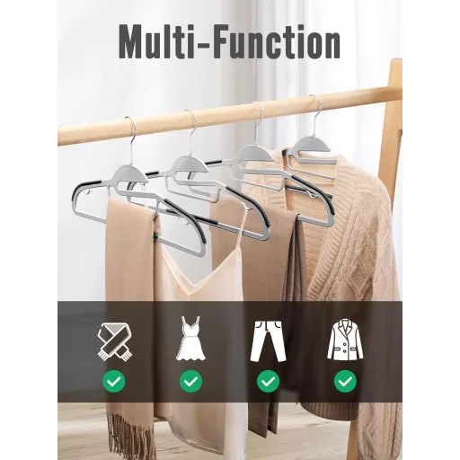 HOUSE DAY 50 ks sivých ramienok na šaty s protišmykovým pogumovaným pásikom