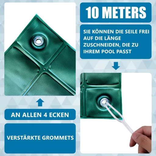 Pernă de aer Tygryskr pentru iernat piscine (2x4m) - Pătură protectoare anti-îngheț, pernă de protecție, durabilă și rezistentă, pernă de aer rezistentă la frig pentru protecția piscinei iarna