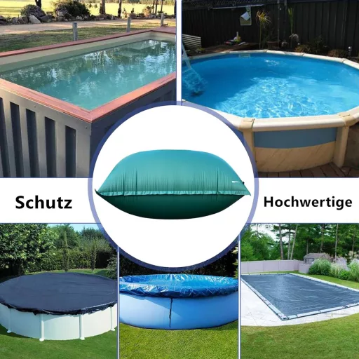 Pernă de aer Tygryskr pentru iernat piscine (2x4m) - Pătură protectoare anti-îngheț, pernă de protecție, durabilă și rezistentă, pernă de aer rezistentă la frig pentru protecția piscinei iarna