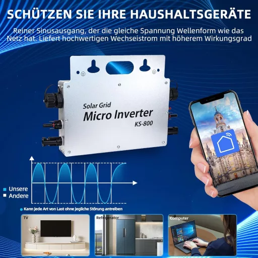 E-POLAR Erkély Napelemes Rendszer 800W - Vízálló IP65 Inverter WLAN Alkalmazással Balkony Power Station