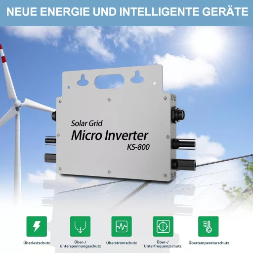 E-POLAR Erkély Napelemes Rendszer 800W - Vízálló IP65 Inverter WLAN Alkalmazással Balkony Power Station