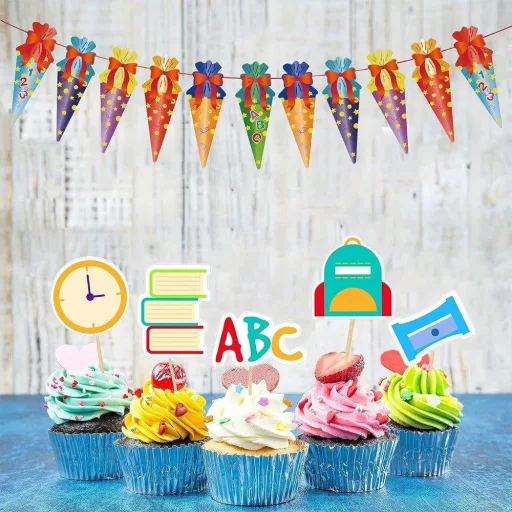 Súprava dekorácií na začiatok školy - Prvý deň v škole