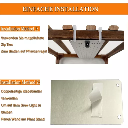 Lampa LED pentru plante EWITTTI cu Spectru Complet - 316 LED-uri, Timer 3/9/12 Ore, 10 Nivele de Luminozitate, Aluminiu, pentru Cultivarea Plantelor la Interior, 4 Panouri