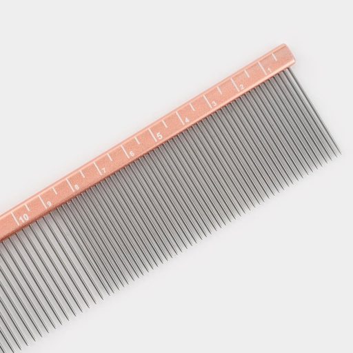 FURZONE 2 u 1 Češalj za pse sa 69 zuba od nehrđajućeg čelika - za srednju/grubu dlaku, aluminijska ručka, profesionalni alat za njegu pasa