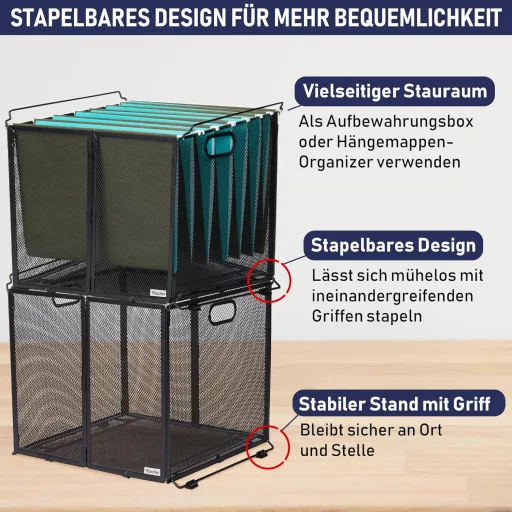 Dasher Products A4 Függőleges Fájltartó Fekete Fém Hálós Dokumentumtartó Irattartó Kosár