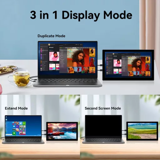 Pisichen 10,1" Hordozható Full HD IPS Monitor Laptophoz, PS4/5, Xbox