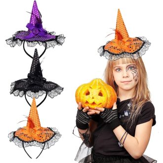   10 ks Čarodejnícky klobúk Čierny pre deti a dospelých - Halloweensky kostýmový doplnok