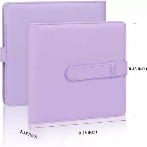 Ruibytree 360 Fotóalbum Fujifilm Instax Mini 12 11 9 40 és Polaroid Snap Instant Fényképezőgépekhez, 86x54mm Képekhez, Lila PU Bőr Borítássa