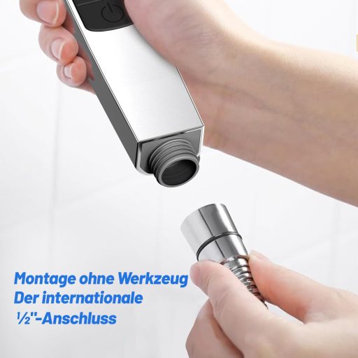 VEHHE Úsporná sprchová hlavica so 7 režimami prúdu vody - dažďová sprchová ružica so stop tlačidlom, nastavenie jednou rukou, silikónové trysky odolné voči vodnému kameňu, tlaková