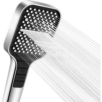   VEHHE Úsporná sprchová hlavica so 7 režimami prúdu vody - dažďová sprchová ružica so stop tlačidlom, nastavenie jednou rukou, silikónové trysky odolné voči vodnému kameňu, tlaková