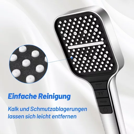 VEHHE Štedljiva Glava Tuša sa 7 Načina Mlaznica - Tuš Ruža s Funkcijom Zaustavljanja, Podešavanje Jednom Rukom, Silikonske Mlaznice Otporne na Kamenac, Povećanje Pritiska