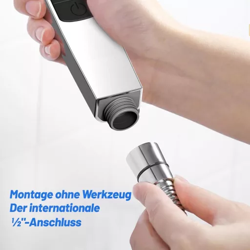 VEHHE Štedljiva Glava Tuša sa 7 Načina Mlaznica - Tuš Ruža s Funkcijom Zaustavljanja, Podešavanje Jednom Rukom, Silikonske Mlaznice Otporne na Kamenac, Povećanje Pritiska