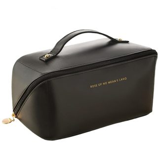   SJBAUTYO Nagykapacitású Utazó Kozmetikai Táska Vízálló Bőr Toiletry Bag