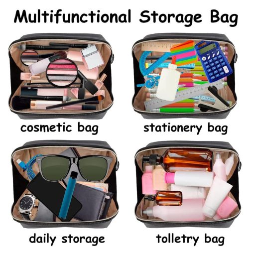 SJBAUTYO Nagykapacitású Utazó Kozmetikai Táska Vízálló Bőr Toiletry Bag